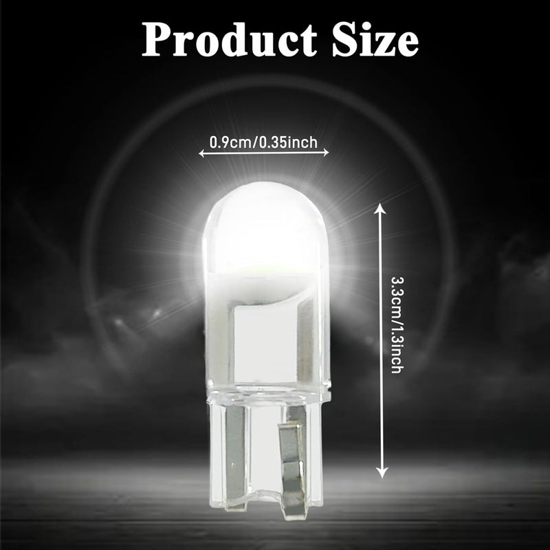 RGOAANC 30 PCS 194 LED Car Bulb, 194 LED Light Bulb White 6000K, 168 2825 W5W T10 Wedge COB LED Replacement Bulbs Error Free for Car Dome Map Door Courtesy License Plate (White) - Image 2